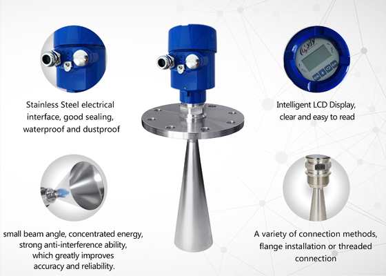 Good price 26GHz Radar Level Meter trasmettitore di livello radar molto adatto per temperatura, pressione e liquido leggermente corrosivo in linea